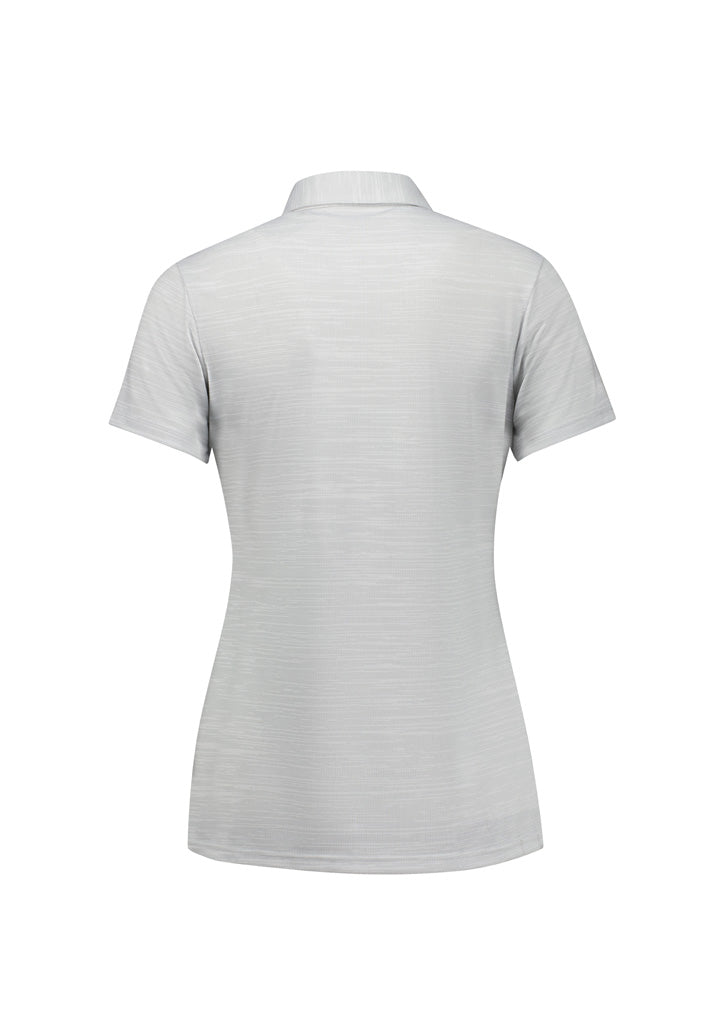 Womens Orbit Short Sleeve Polo - Silver ||SRC=https://cdn.fashionbizapps.nz/honeybee/images/P410LS_Product_Silver_02.jpg