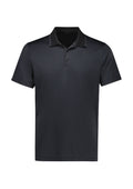 Mens Echo Short Sleeve Polo - Black Graphite ||SRC=https://cdn.fashionbizapps.nz/honeybee/images/P412MS_Product_BlackGraphite_01.jpg