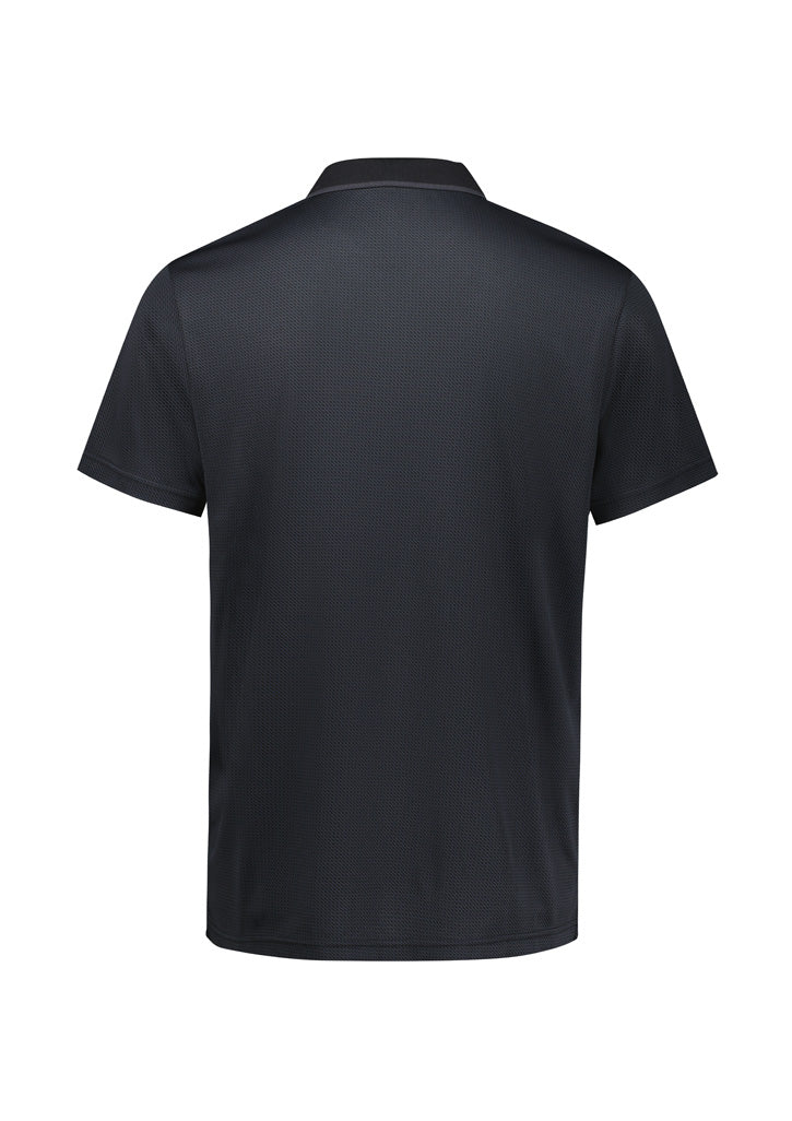 Mens Echo Short Sleeve Polo - Black Graphite ||SRC=https://cdn.fashionbizapps.nz/honeybee/images/P412MS_Product_BlackGraphite_02.jpg