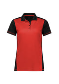 Womens Dart Short Sleeve Polo - Black/Red ||SRC=https://cdn.fashionbizapps.nz/honeybee/images/P419LS_Product_Black_Red_01.jpg