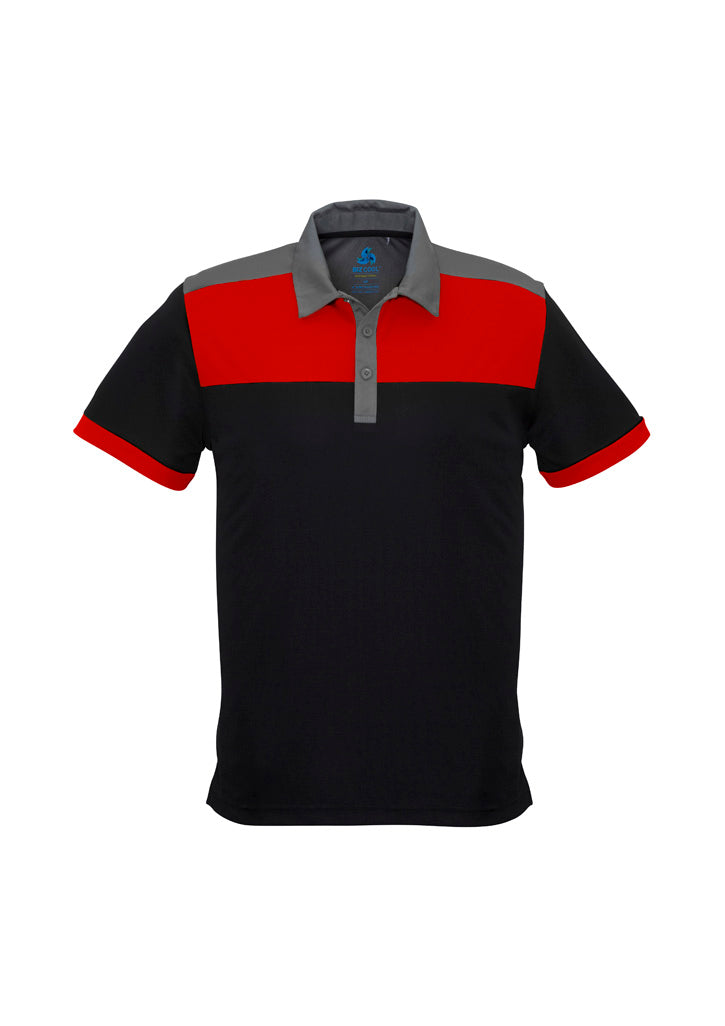 Mens Charger Short Sleeve Polo - Black/Red/Grey ||SRC=https://cdn.fashionbizapps.nz/honeybee/images/P500MS_bProduct_Black_Red_Grey_01_OpzzHqI.jpg