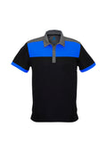 Mens Charger Short Sleeve Polo - Black/Royal/Grey ||SRC=https://cdn.fashionbizapps.nz/honeybee/images/P500MS_bProduct_Black_Royal_Grey_01_OLa03zm.jpg
