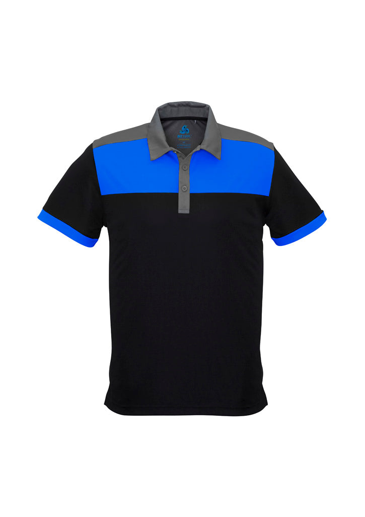 Mens Charger Short Sleeve Polo - Black/Royal/Grey ||SRC=https://cdn.fashionbizapps.nz/honeybee/images/P500MS_bProduct_Black_Royal_Grey_01_OLa03zm.jpg