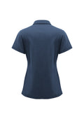 Womens Lotus Short Sleeve Polo - Mineral Blue ||SRC=https://cdn.fashionbizapps.nz/honeybee/images/P515LS_Product_Blue_02.jpg