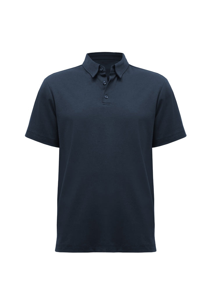 Mens Lotus Short Sleeve Polo - Navy ||SRC=https://cdn.fashionbizapps.nz/honeybee/images/P515MS_Product_Navy_01_UmToUmj.jpg