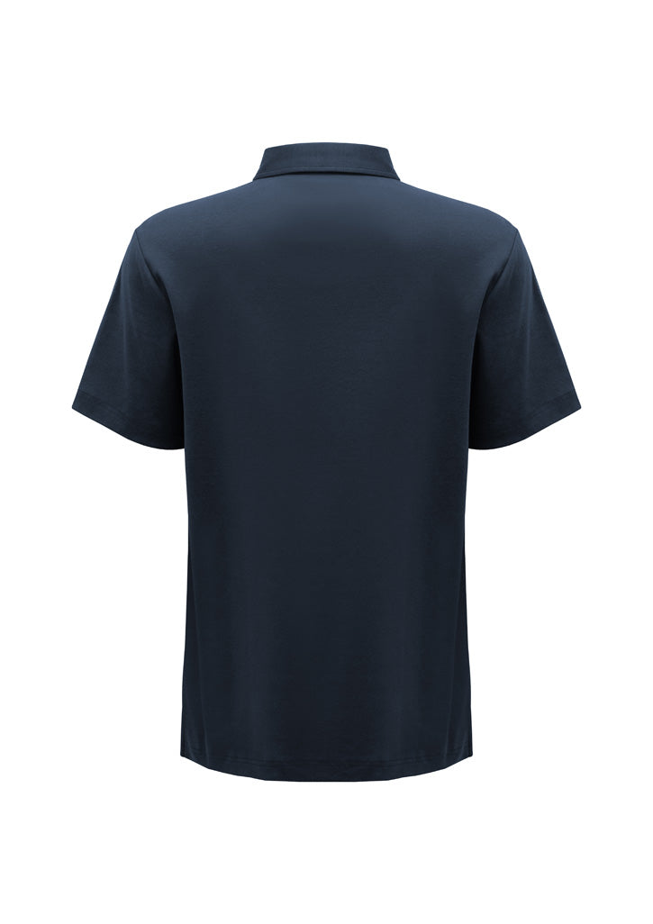 Mens Lotus Short Sleeve Polo - Navy ||SRC=https://cdn.fashionbizapps.nz/honeybee/images/P515MS_Product_Navy_02_NdtNPJe.jpg