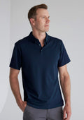 Mens Lotus Short Sleeve Polo ||SRC=https://cdn.fashionbizapps.nz/honeybee/images/P515MS_Talent_Navy_02_5Y24z6Y.jpg