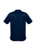 Mens Cyber Short Sleeve Polo - Navy/Silver ||SRC=https://cdn.fashionbizapps.nz/honeybee/images/P604MS_bProduct_Navy_Silver_02_GAgGwpz.jpg