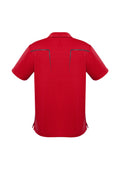 Mens Cyber Short Sleeve Polo - Red/Silver ||SRC=https://cdn.fashionbizapps.nz/honeybee/images/P604MS_bProduct_Red_Silver_02_xWnmFtR.jpg