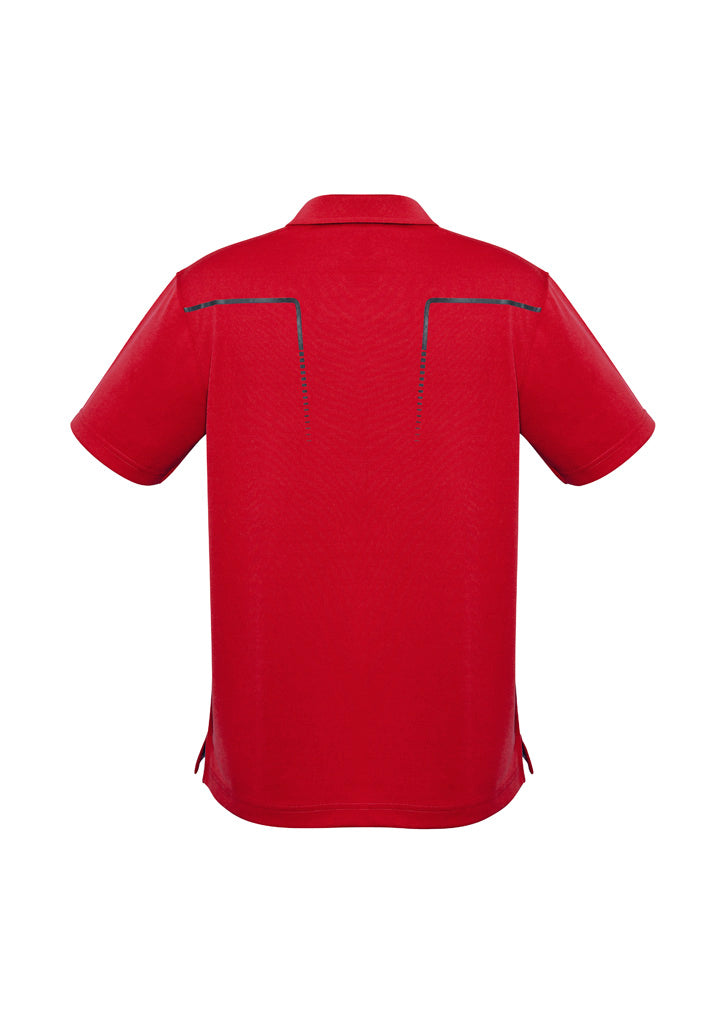 Mens Cyber Short Sleeve Polo - Red/Silver ||SRC=https://cdn.fashionbizapps.nz/honeybee/images/P604MS_bProduct_Red_Silver_02_xWnmFtR.jpg