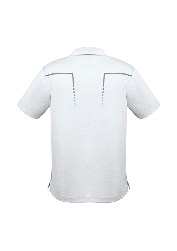 Mens Cyber Short Sleeve Polo - White/Silver ||SRC=https://cdn.fashionbizapps.nz/honeybee/images/P604MS_bProduct_White_Silver_02_cWtY6vT.jpg