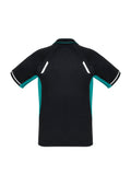 Kids Renegade Short Sleeve Polo - Black/Teal/Silver ||SRC=https://cdn.fashionbizapps.nz/honeybee/images/P700KS_bProduct_Black_Teal_Silver_02_O1ROxlA.jpg