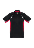 Mens Renegade Short Sleeve Polo - Black/Red/Silver ||SRC=https://cdn.fashionbizapps.nz/honeybee/images/P700MS_bProduct_Black_Red_Silver_01_xyeL4Fr.jpg