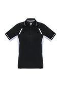 Mens Renegade Short Sleeve Polo - Black/White/Silver ||SRC=https://cdn.fashionbizapps.nz/honeybee/images/P700MS_bProduct_Black_White_Silver_01_rpm0326.jpg