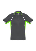 Mens Renegade Short Sleeve Polo - Grey/Fluoro Lime/Silver ||SRC=https://cdn.fashionbizapps.nz/honeybee/images/P700MS_bProduct_Grey_FluoroLime_Silver_01_9LPDzsT.jpg