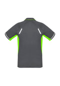 Mens Renegade Short Sleeve Polo - Grey/Fluoro Lime/Silver ||SRC=https://cdn.fashionbizapps.nz/honeybee/images/P700MS_bProduct_Grey_FluoroLime_Silver_02_JTXExjc.jpg
