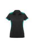 Womens Rival Short Sleeve Polo - Black/Teal ||SRC=https://cdn.fashionbizapps.nz/honeybee/images/P705LS_bProduct_Black_Teal_01_HdI2pkj.jpg