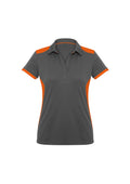 Womens Rival Short Sleeve Polo - Grey/Orange ||SRC=https://cdn.fashionbizapps.nz/honeybee/images/P705LS_bProduct_Grey_Orange_01_fjN80DD.jpg