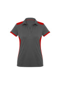 Womens Rival Short Sleeve Polo - Grey/Red ||SRC=https://cdn.fashionbizapps.nz/honeybee/images/P705LS_bProduct_Grey_Red_01_vjCawa9.jpg