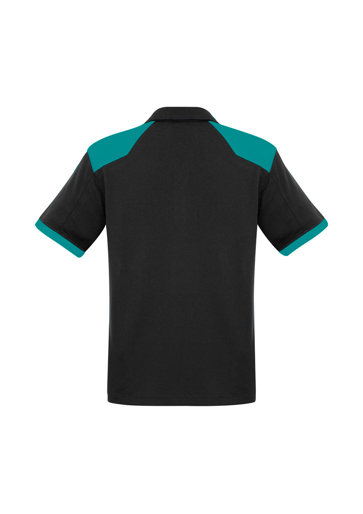 Mens Rival Short Sleeve Polo - Black/Teal ||SRC=https://cdn.fashionbizapps.nz/honeybee/images/P705MS_bProduct_Black_Teal_02_WoUwriH.jpg