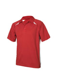 Kids Splice Short Sleeve Polo - Red/White ||SRC=https://cdn.fashionbizapps.nz/honeybee/images/P7700B_bProduct_Red_White_01_D53y2JH.jpg