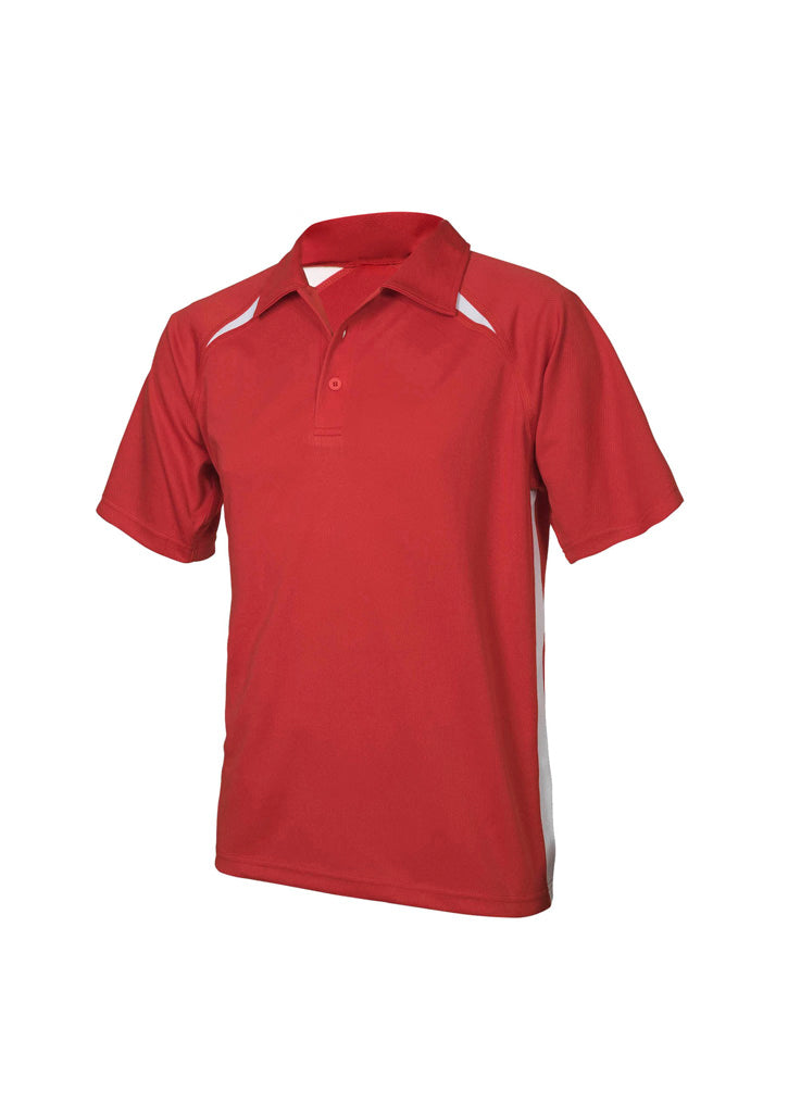 Kids Splice Short Sleeve Polo - Red/White ||SRC=https://cdn.fashionbizapps.nz/honeybee/images/P7700B_bProduct_Red_White_01_D53y2JH.jpg