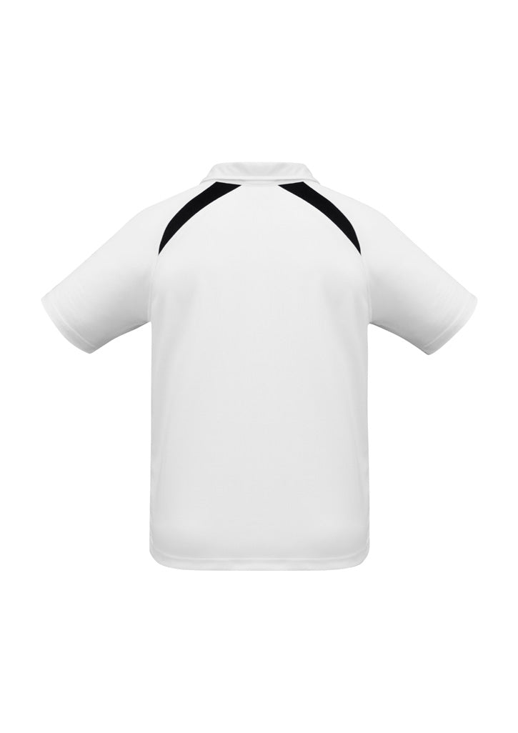 Mens Splice Short Sleeve Polo - White/Navy ||SRC=https://cdn.fashionbizapps.nz/honeybee/images/P7700_bProduct_White_Navy_02_3dtsLqi.jpg