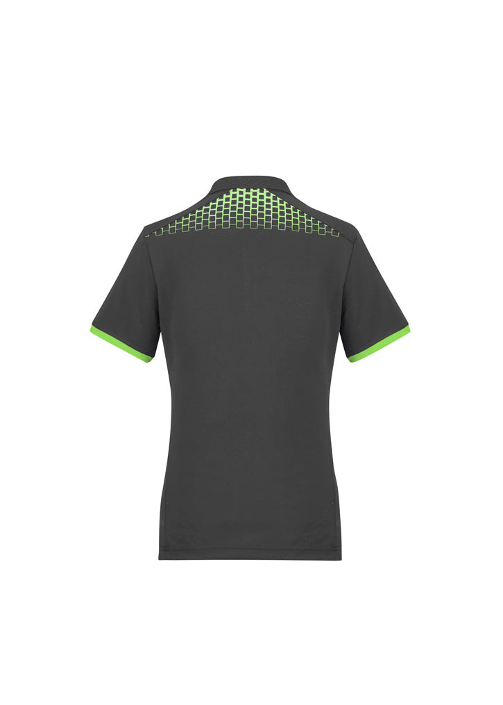 Womens Galaxy Short Sleeve Polo - Grey/Fluoro Lime ||SRC=https://cdn.fashionbizapps.nz/honeybee/images/P900LS_bProduct_Grey_FluoroLime_02_EJUPLHN.jpg