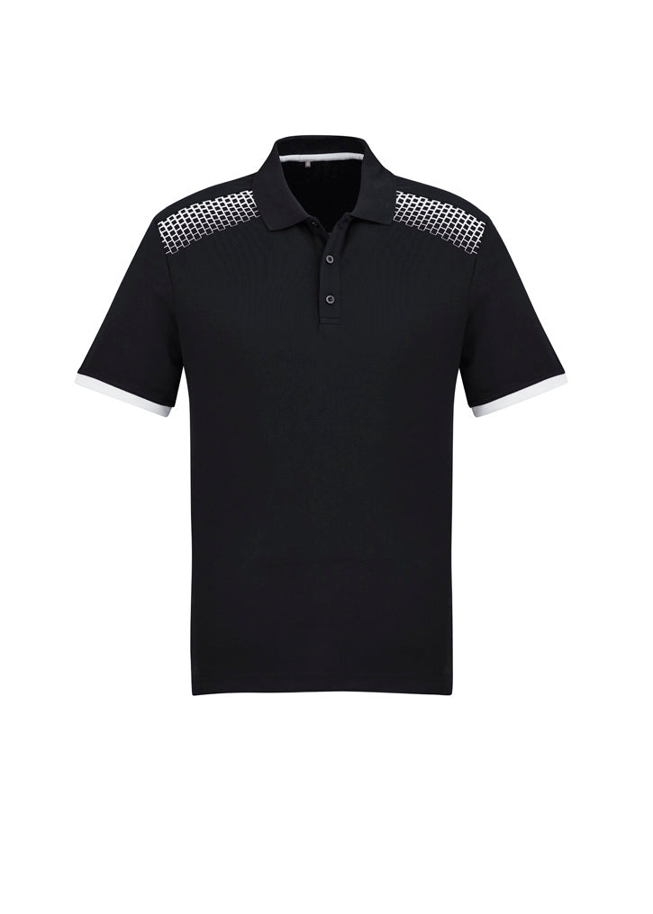 Mens Galaxy Short Sleeve Polo - Black/White ||SRC=https://cdn.fashionbizapps.nz/honeybee/images/P900MS_bProduct_Black_White_01_bjb06vm.jpg