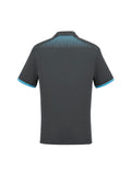 Mens Galaxy Short Sleeve Polo - Grey/Cyan ||SRC=https://cdn.fashionbizapps.nz/honeybee/images/P900MS_bProduct_Grey_Cyan_02_3icNou6.jpg