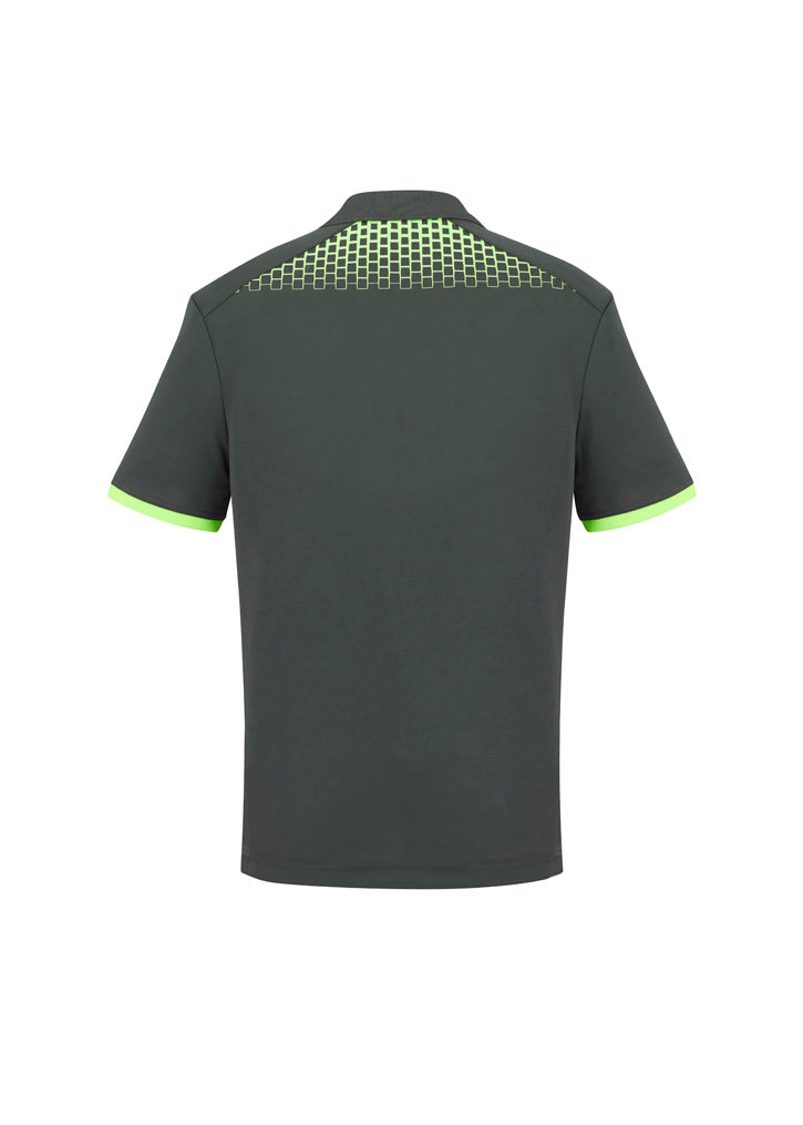 Mens Galaxy Short Sleeve Polo - Grey/Fluoro Lime ||SRC=https://cdn.fashionbizapps.nz/honeybee/images/P900MS_bProduct_Grey_FluoroLime_02_QDyP86U.jpg