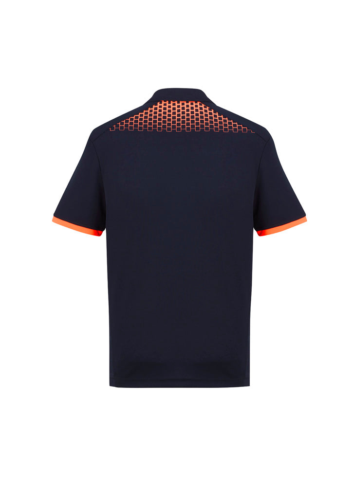 Mens Galaxy Short Sleeve Polo - Navy/Fluoro Orange ||SRC=https://cdn.fashionbizapps.nz/honeybee/images/P900MS_bProduct_Navy_FluoroOrange_02_31rzs5L.jpg