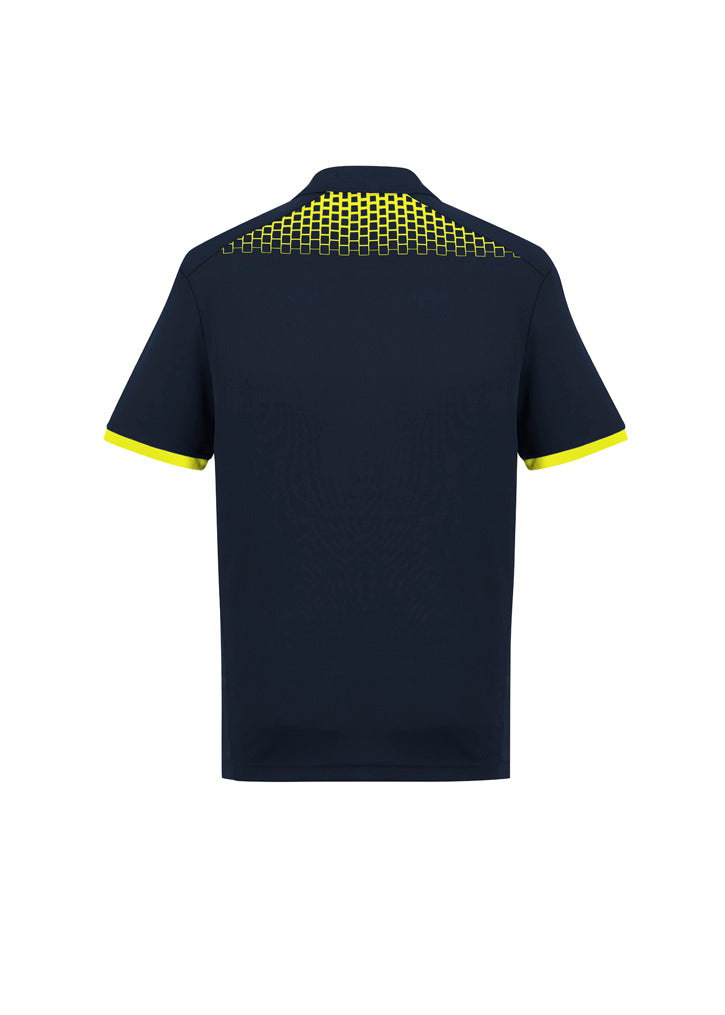 Mens Galaxy Short Sleeve Polo - Navy/Fluoro Yellow ||SRC=https://cdn.fashionbizapps.nz/honeybee/images/P900MS_bProduct_Navy_FluoroYellow_02_cxih7L9.jpg