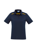 Womens Sonar Short Sleeve Polo - Navy/Gold ||SRC=https://cdn.fashionbizapps.nz/honeybee/images/P901LS_bProduct_Navy_Gold_01_wrgyRTR.jpg