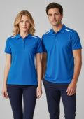 Mens Sonar Short Sleeve Polo ||SRC=https://cdn.fashionbizapps.nz/honeybee/images/P901MS_Talent_Royal_White_02_R.jpg