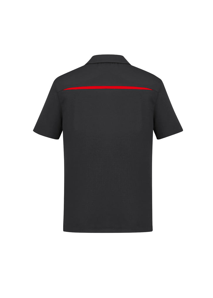 Mens Sonar Short Sleeve Polo - Black/Red ||SRC=https://cdn.fashionbizapps.nz/honeybee/images/P901MS_bProduct_Black_Red_02_K6kmyEd.jpg