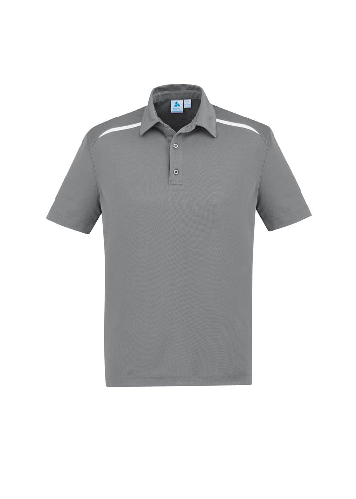 Mens Sonar Short Sleeve Polo - Silver/White ||SRC=https://cdn.fashionbizapps.nz/honeybee/images/P901MS_bProduct_Silver_White_01_L5DU89v.jpg