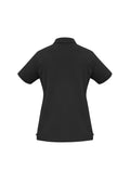 Womens Oceana Short Sleeve Polo - Black ||SRC=https://cdn.fashionbizapps.nz/honeybee/images/P9025_bProduct_Black_02_74zGRls.jpg