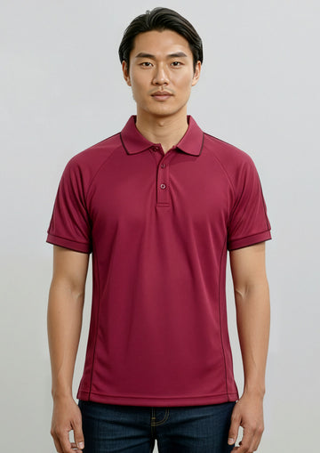 Mens Resort Short Sleeve Polo ||SRC=https://cdn.fashionbizapps.nz/honeybee/images/P9900_Talent_Cherry_Maroon_01.jpg
