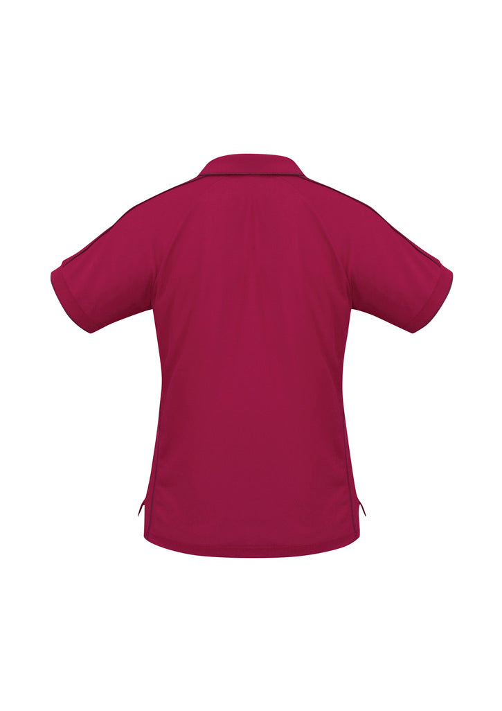 Womens Resort Short Sleeve Polo - Cherry/Maroon ||SRC=https://cdn.fashionbizapps.nz/honeybee/images/P9925_Cherry_Maroon_B.jpg