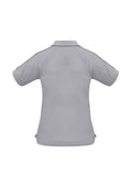 Womens Resort Short Sleeve Polo - Grey/Charcoal ||SRC=https://cdn.fashionbizapps.nz/honeybee/images/P9925_Grey_Charcoal_B.jpg