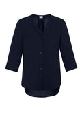 Womens Lily Longline Blouse - Ink ||SRC=https://cdn.fashionbizapps.nz/honeybee/images/S015LT_Product_Ink_01.jpg