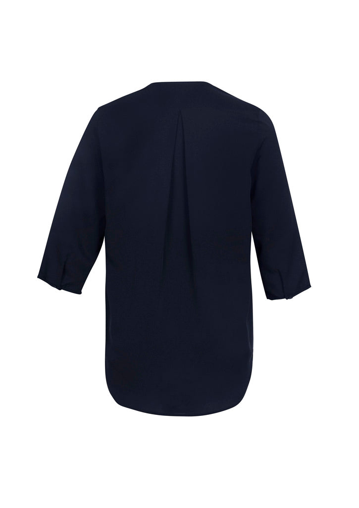 Womens Lily Longline Blouse - Ink ||SRC=https://cdn.fashionbizapps.nz/honeybee/images/S015LT_Product_Ink_02.jpg