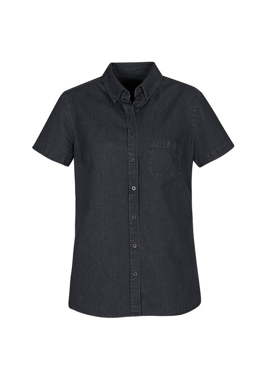 Womens Indie Short Sleeve Shirt - Black ||SRC=https://cdn.fashionbizapps.nz/honeybee/images/S017LS_bProduct_Black_01_1p0vuOk.jpg