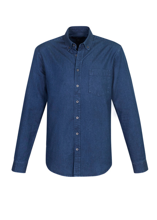Mens Indie Long Sleeve Shirt - Dark Blue ||SRC=https://cdn.fashionbizapps.nz/honeybee/images/S017ML_bProduct_DarkBlue_01_F8dfqYt.jpg