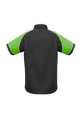 Mens Nitro Short Sleeve Shirt - Black/Green/White ||SRC=https://cdn.fashionbizapps.nz/honeybee/images/S10112_bProduct_Black_Green_White_02_F1zG6UA.jpg