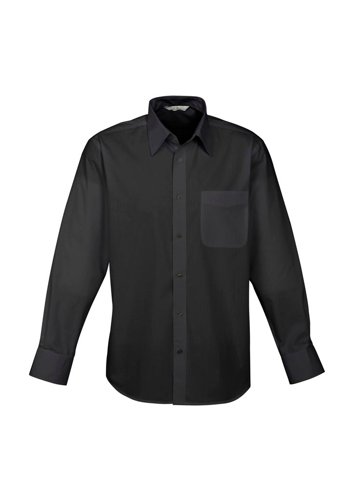 Mens Base Long Sleeve Shirt - Black ||SRC=https://cdn.fashionbizapps.nz/honeybee/images/S10510_bProduct_Black_01_6qUGU9N.jpg