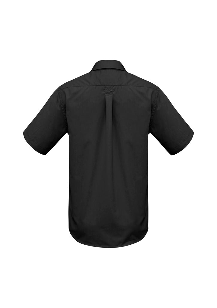 Mens Base Short Sleeve Shirt - Black ||SRC=https://cdn.fashionbizapps.nz/honeybee/images/S10512_bProduct_Black_02_y5beeZn.jpg