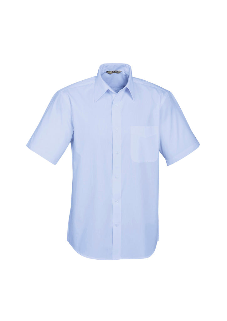 Mens Base Short Sleeve Shirt - Blue ||SRC=https://cdn.fashionbizapps.nz/honeybee/images/S10512_bProduct_Blue_01_cDRPGTC.jpg