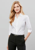 Womens Base 3/4 Sleeve Shirt ||SRC=https://cdn.fashionbizapps.nz/honeybee/images/S10521_Talent_White_01_WS4Q5ii.jpg